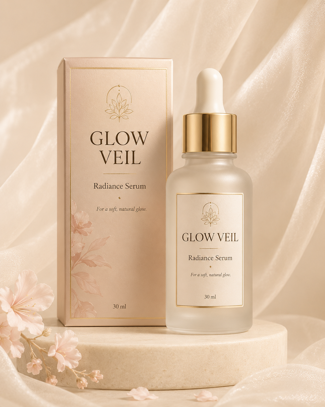 Glow Veil Radiance Serum with box